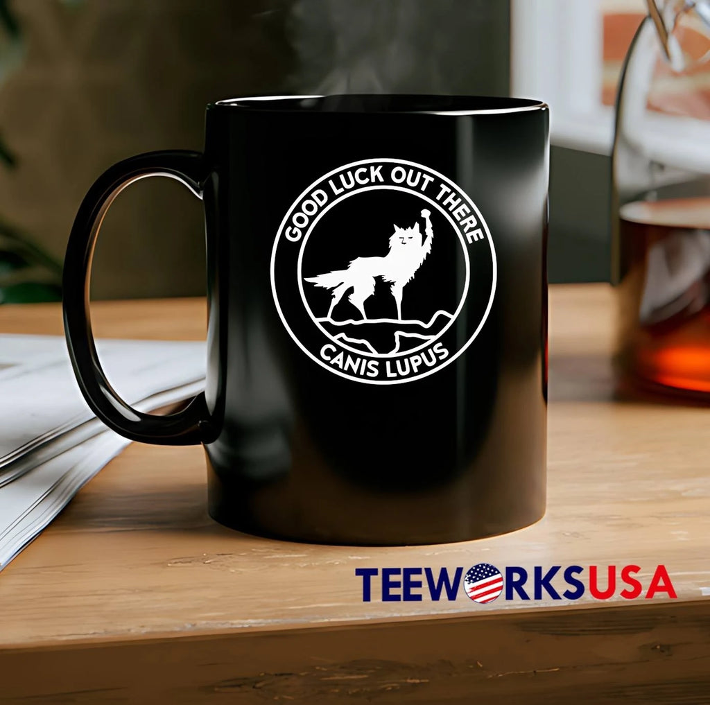 Good Luck out There Canis Lupus Wolf Raising Paw - Adult & Kids T-Shirts, Sweatshirts & Hoodies apparel design preview 2
