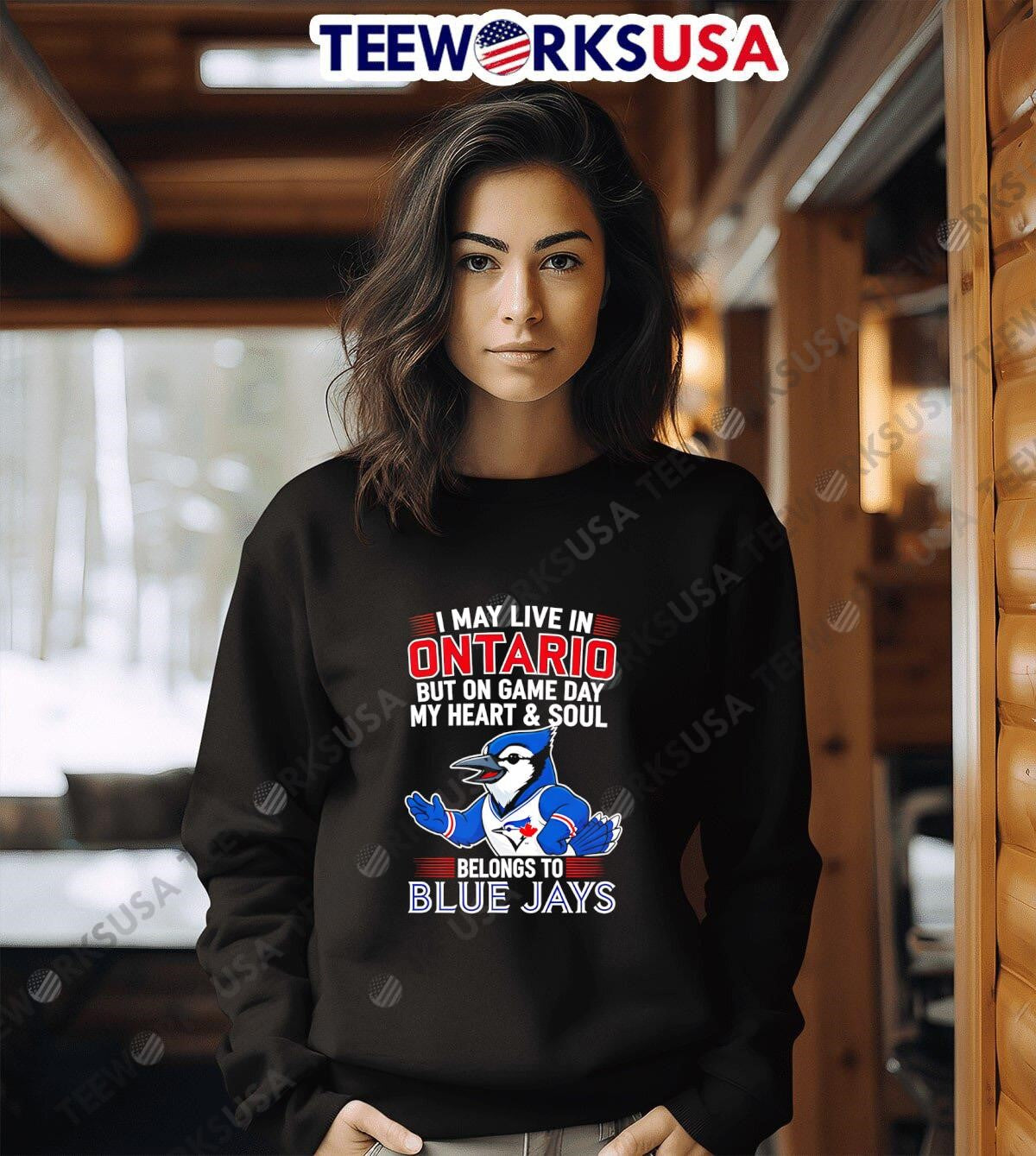 I may live in Ontario but on game day my heart and - Adult & Kids T-Shirts, Sweatshirts & Hoodies apparel design preview 6