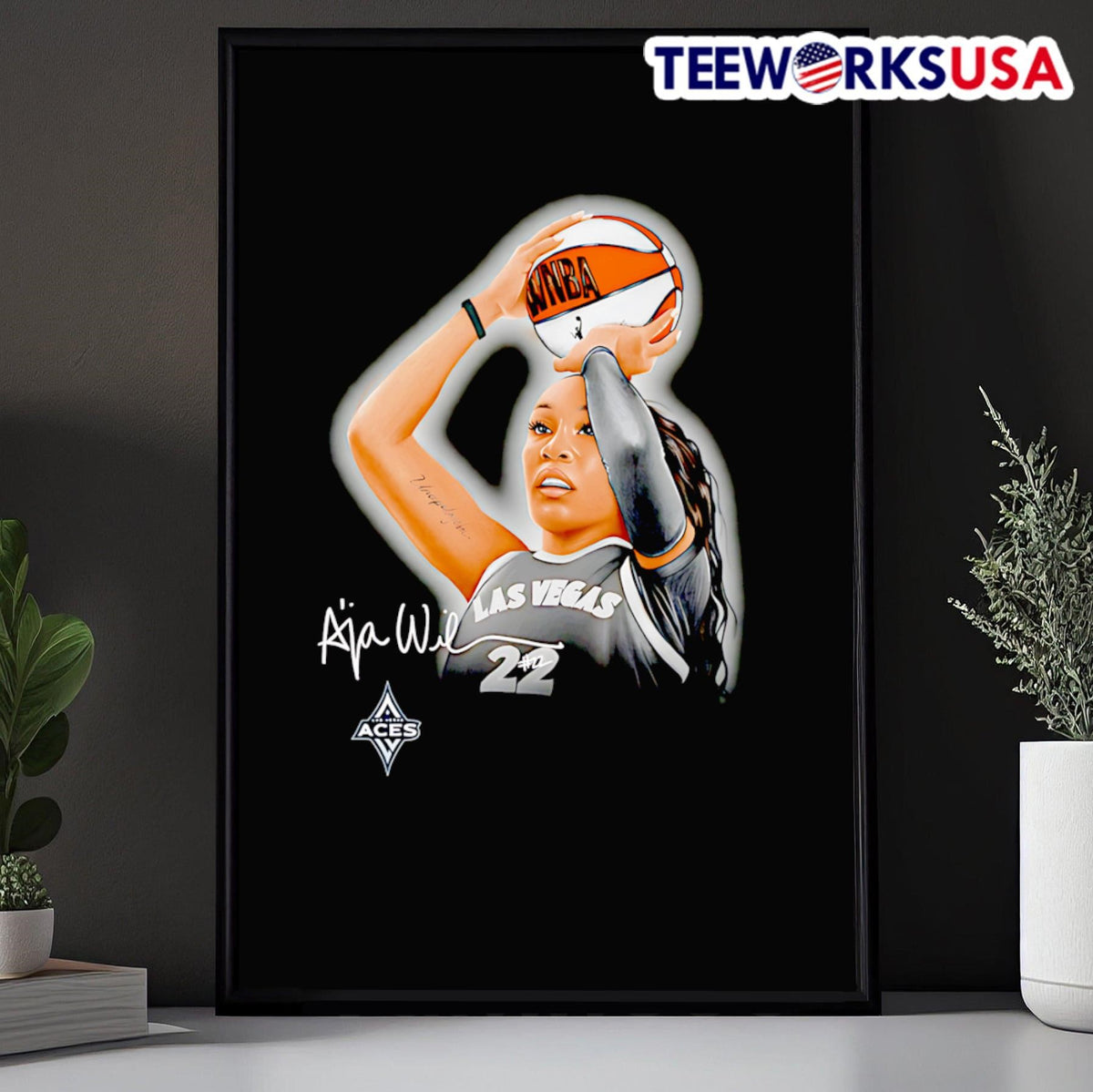 A'ja Wilson Las Vegas Aces Sketch graphic - Adult & Kids T-Shirts, Sweatshirts & Hoodies apparel design preview 5