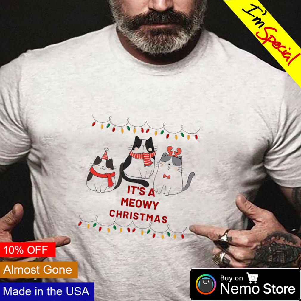 It's a meowy Christmas lights - Adult & Kids T-Shirts, Sweatshirts & Hoodies apparel design preview 4
