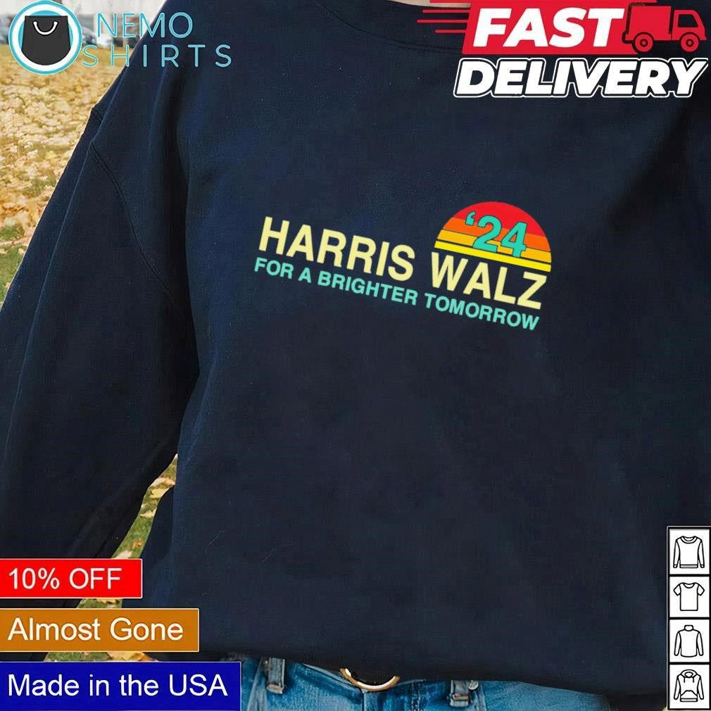 Harris Walz 2024 for a brighter tomorrow - Adult & Kids T-Shirts, Sweatshirts & Hoodies apparel design preview 1