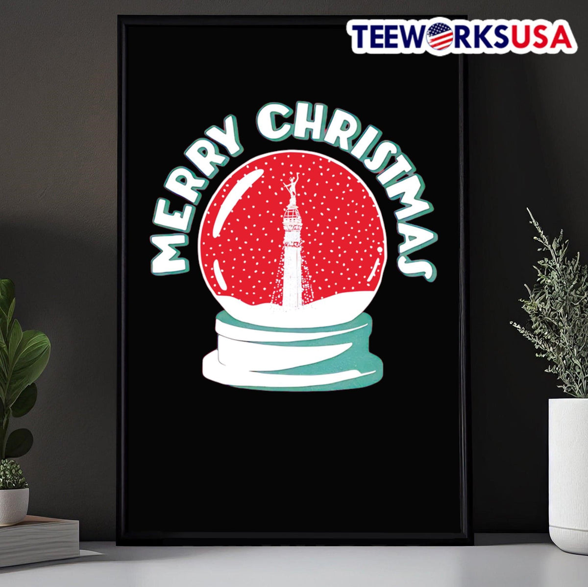 Merry Christmas Indy Snow Globe - Adult & Kids T-Shirts, Sweatshirts & Hoodies apparel design preview 5