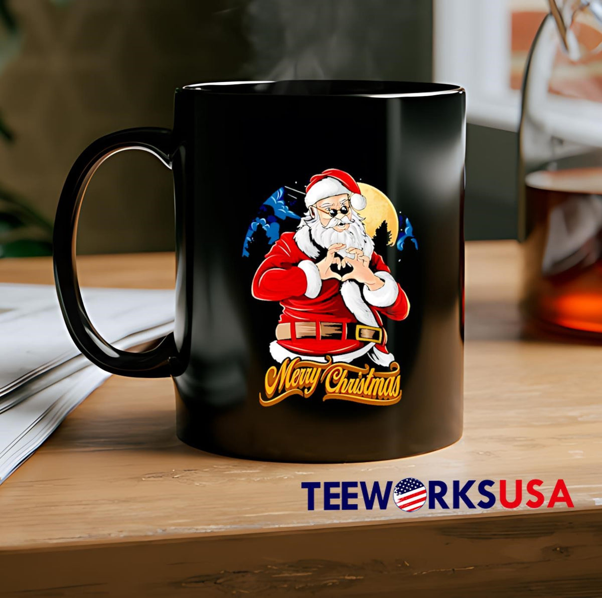 Merry Christmas Santa Claus relax heart - Adult & Kids T-Shirts, Sweatshirts & Hoodies apparel design preview 2