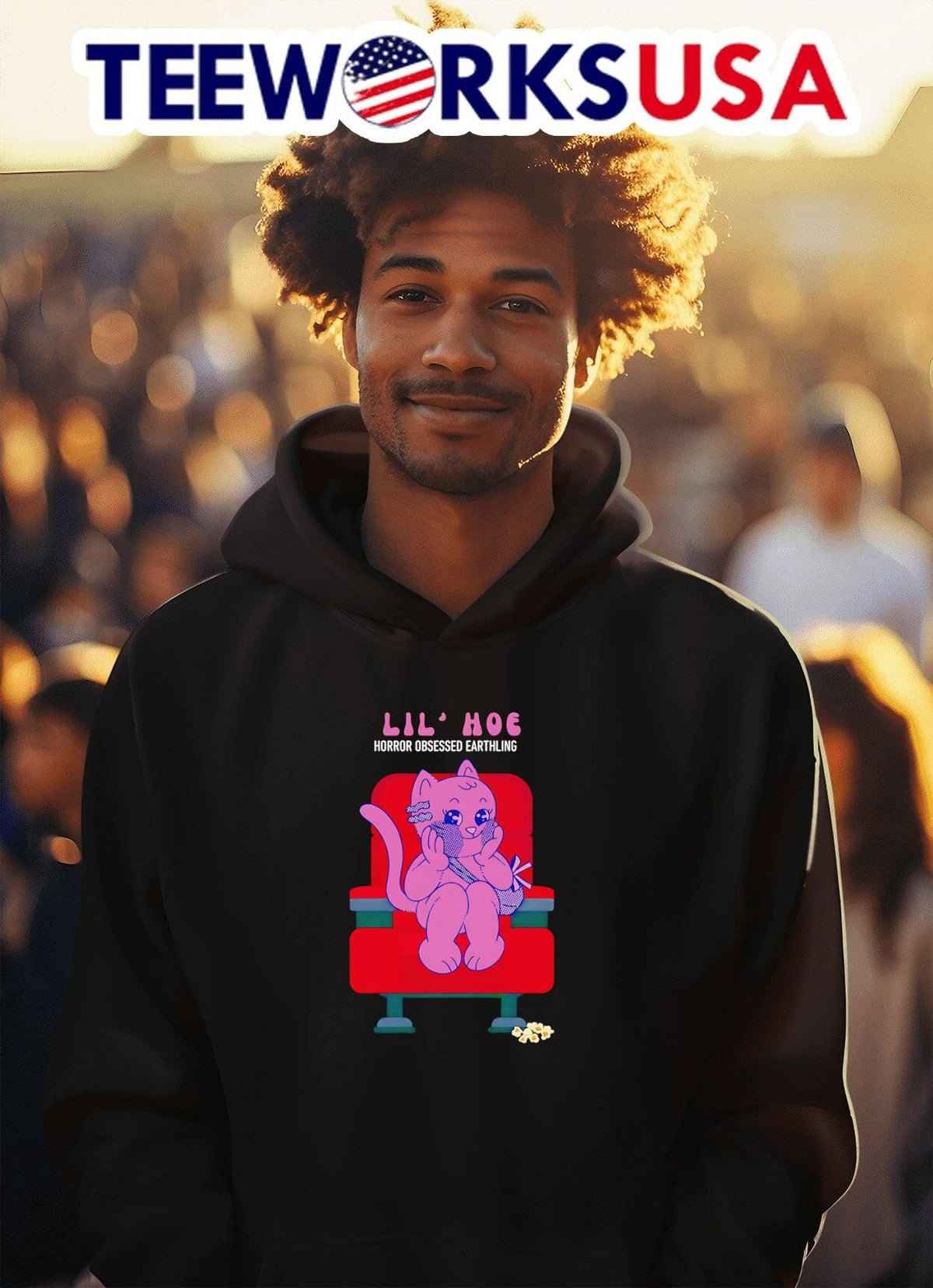 Lil' hoe Theater Cat - Adult & Kids T-Shirts, Sweatshirts & Hoodies apparel design preview 2