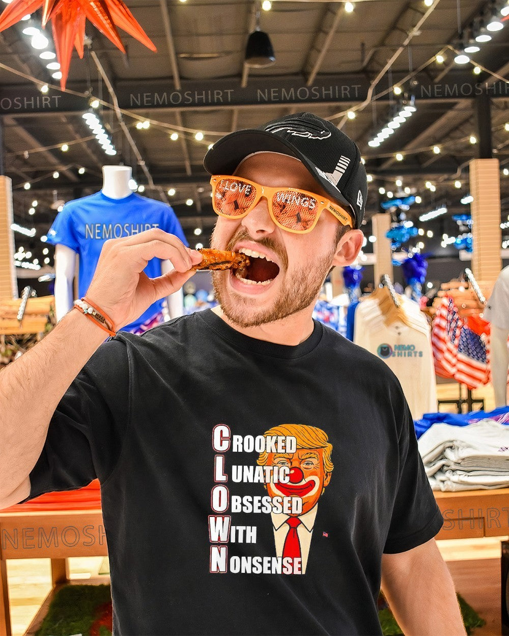 Donald Trump clown crooked lunatic obsessed with - Adult & Kids T-Shirts, Sweatshirts & Hoodies apparel design preview 1