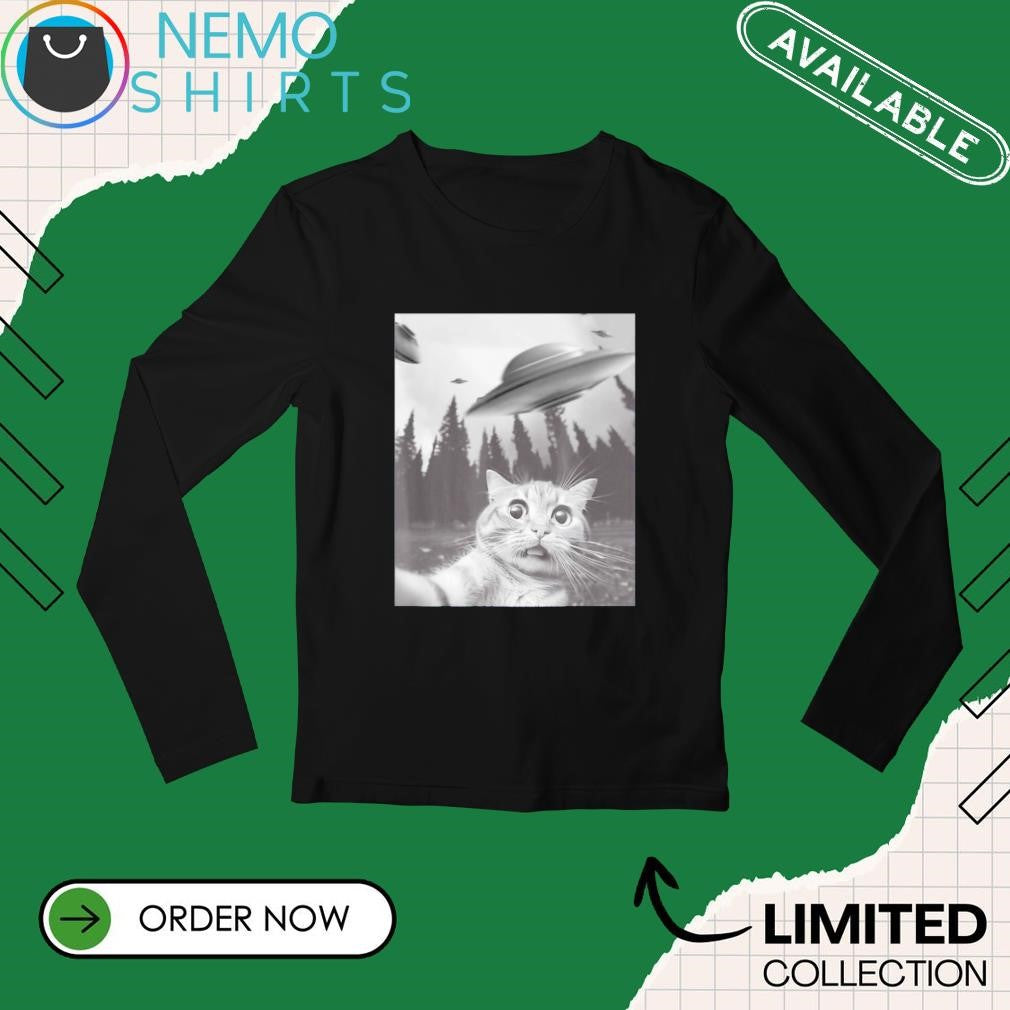 Keith Hernandez wearing cat selfie with Ufos - Adult & Kids T-Shirts, Sweatshirts & Hoodies apparel design preview 3