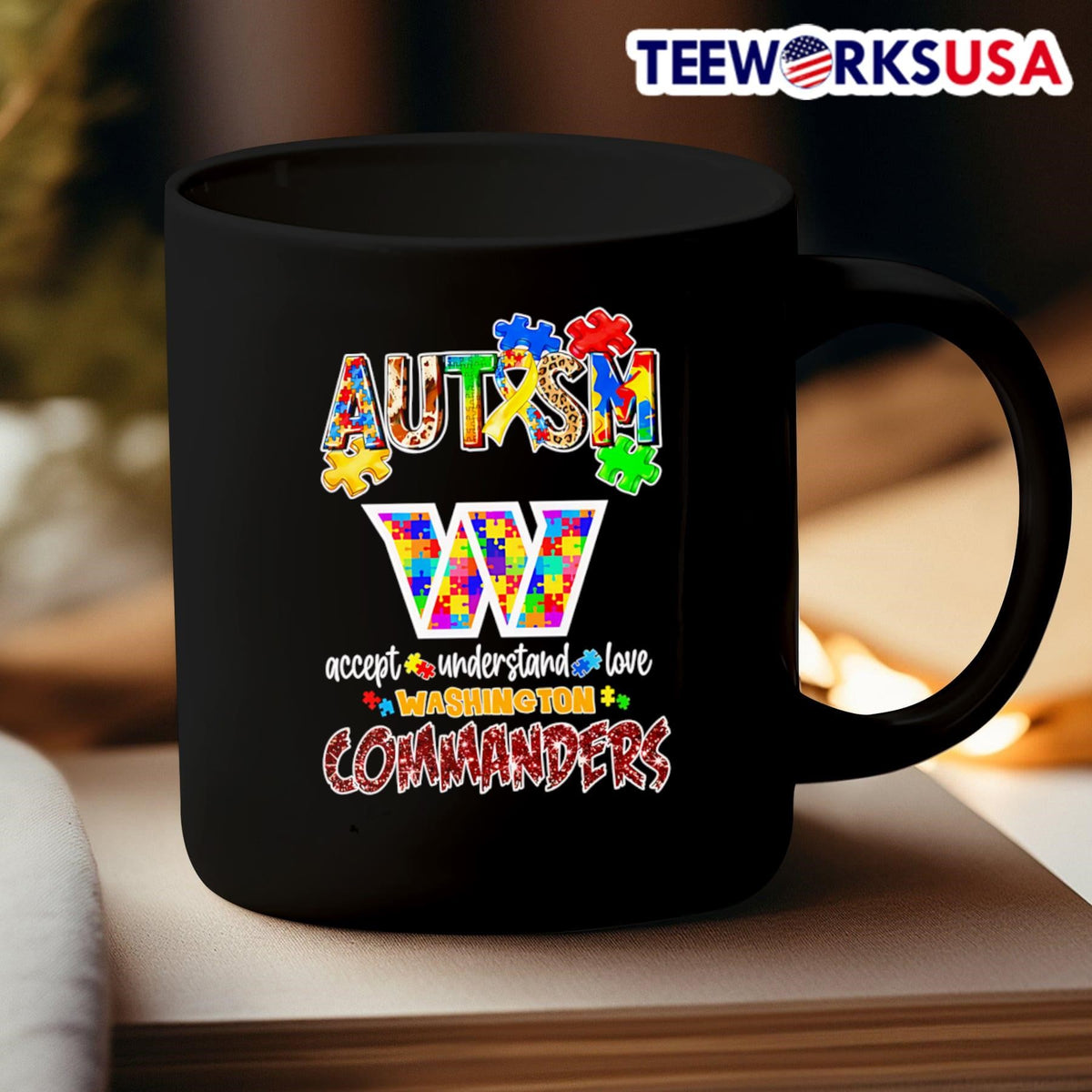Autism accept understand love Washington Commanders - Adult & Kids T-Shirts, Sweatshirts & Hoodies apparel design preview 3