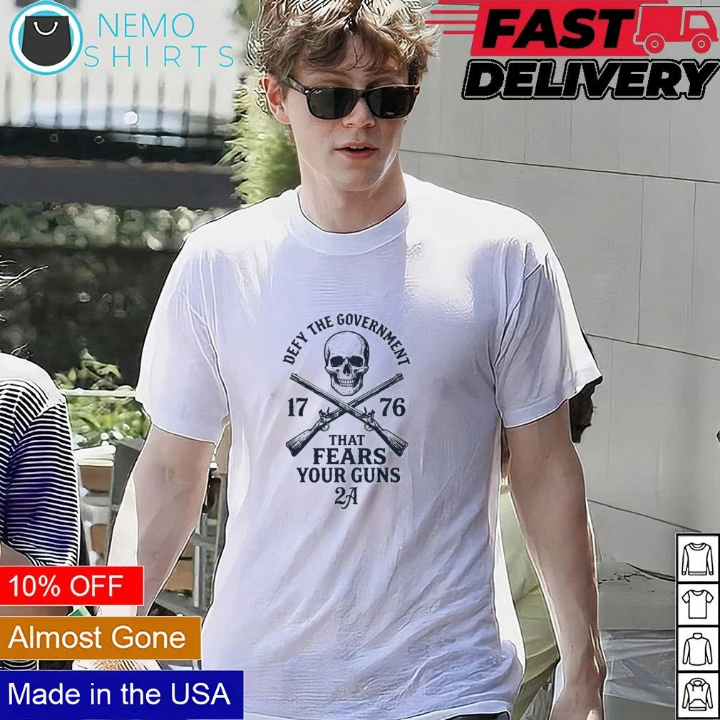 Defy the Government 1776 That Fears Your Guns 2A - Adult & Kids T-Shirts, Sweatshirts & Hoodies apparel design preview 5