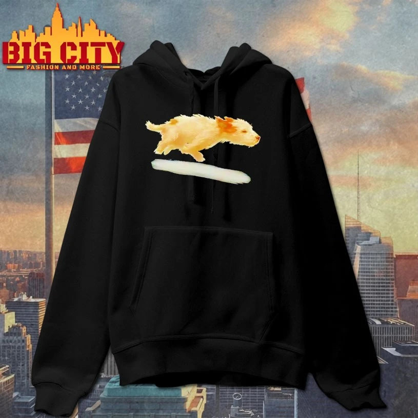 Cute Running Dog Art Print - Adult & Kids T-Shirts, Sweatshirts & Hoodies apparel design preview 2