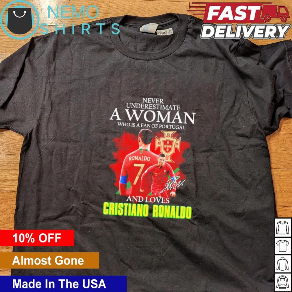Never underestimate a woman who is fan of Portugal - Adult & Kids T-Shirts, Sweatshirts & Hoodies apparel design preview 5