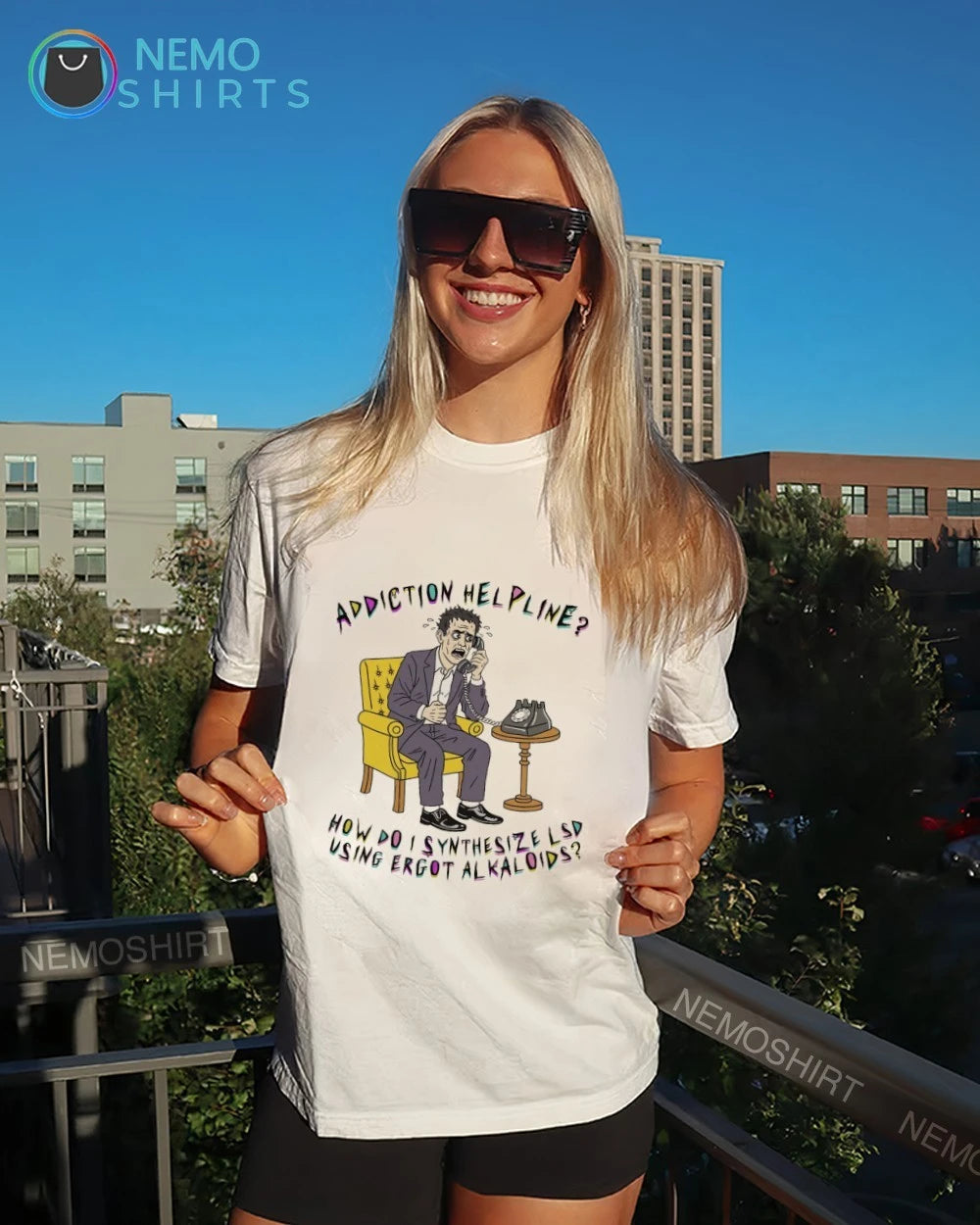 Addiction Helpline How Do I Synthesize LSD Using - Adult & Kids T-Shirts, Sweatshirts & Hoodies apparel design preview 4
