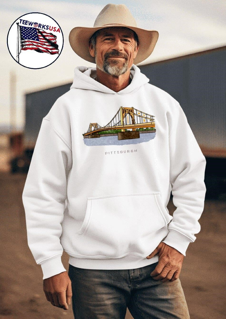 Roberto Clemente bridge Pittsburgh - Adult & Kids T-Shirts, Sweatshirts & Hoodies apparel design preview 2