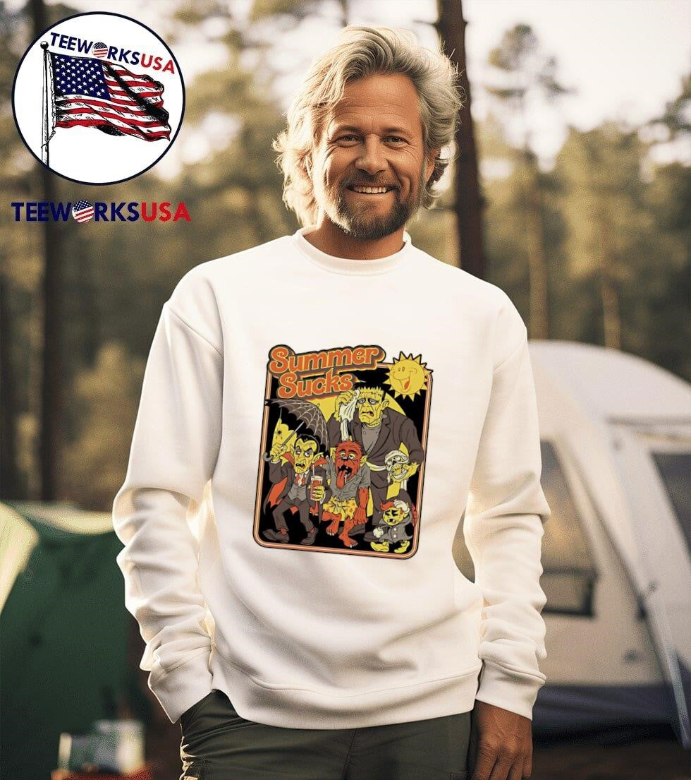 Summer sucks horror characters - Adult & Kids T-Shirts, Sweatshirts & Hoodies apparel design preview 3