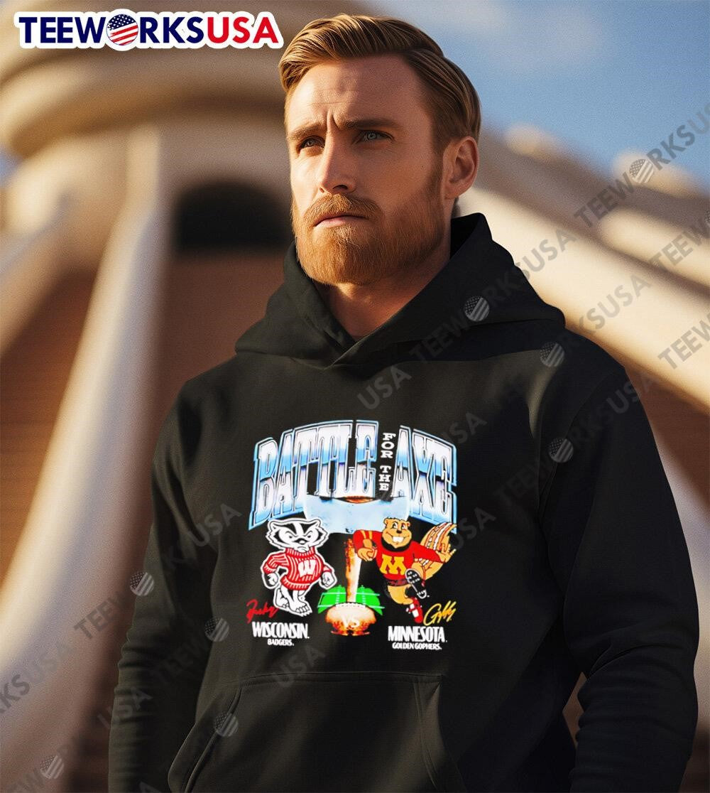 Wisconsin Badgers vs Minnesota Golden Gophers Battle - Adult & Kids T-Shirts, Sweatshirts & Hoodies apparel design preview 3