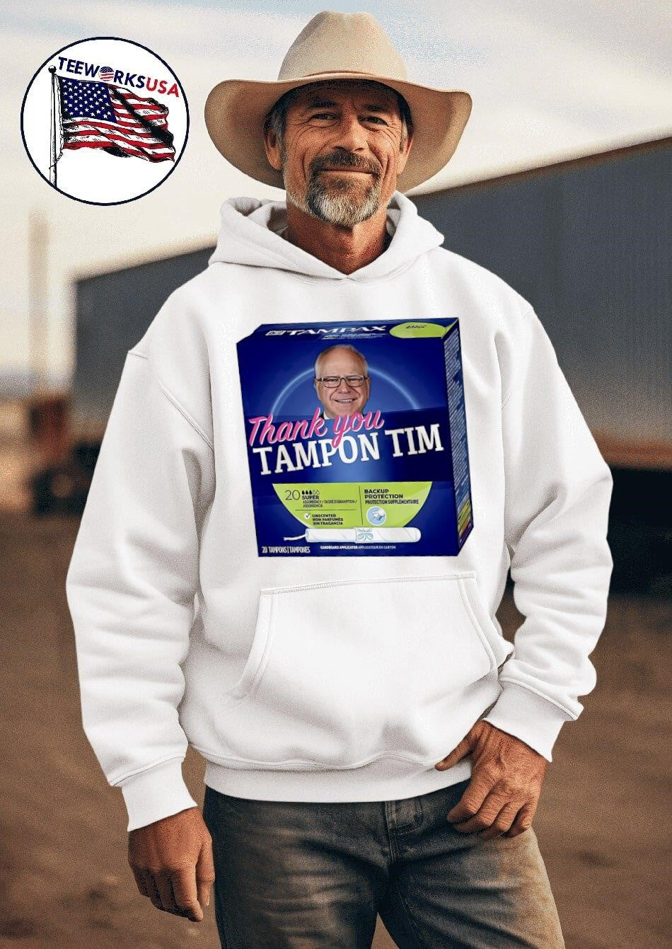 Thank you Tampon Tim Walz meme - Adult & Kids T-Shirts, Sweatshirts & Hoodies apparel design preview 2