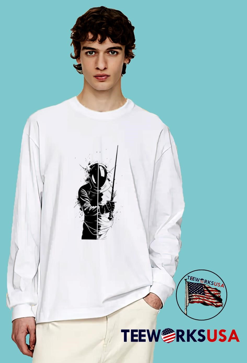 Fencing Strip swordsman - Adult & Kids T-Shirts, Sweatshirts & Hoodies apparel design preview 4