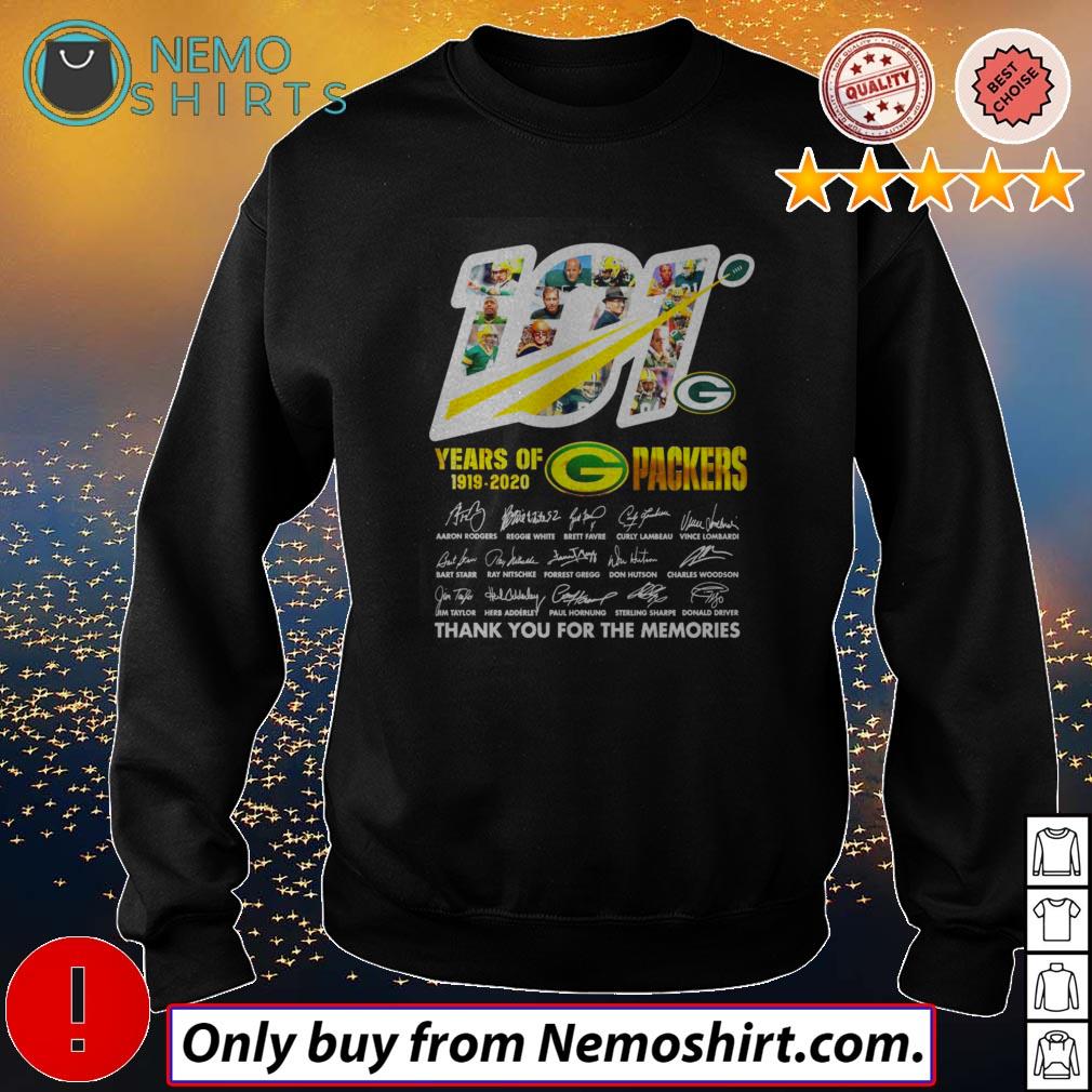 101 Years of 1919 2020 Green Bay Packers thank you - Adult & Kids T-Shirts, Sweatshirts & Hoodies apparel design preview 4