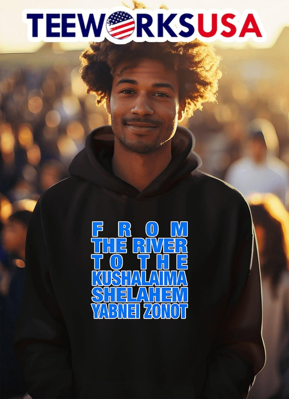 From The River To Kushalaima Shelahem Yabnei Zonot - Adult & Kids T-Shirts, Sweatshirts & Hoodies apparel design preview 2