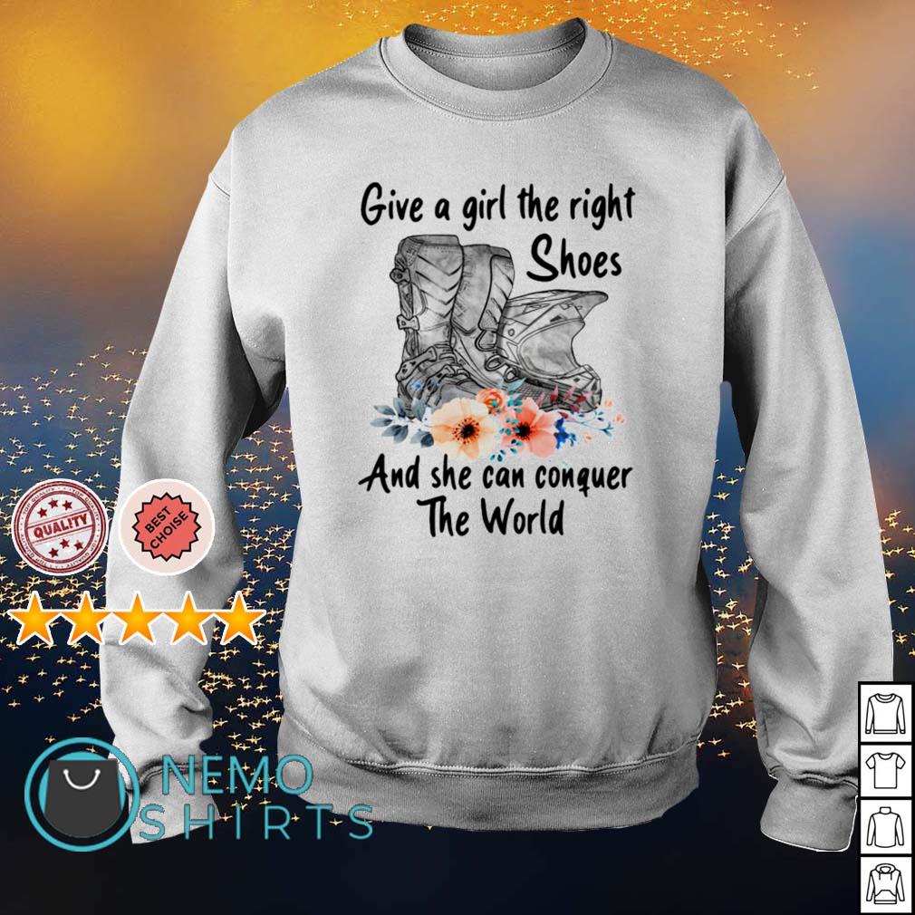 Give a girl the right shoes and she can conquer world - Adult & Kids T-Shirts, Sweatshirts & Hoodies apparel design preview 4