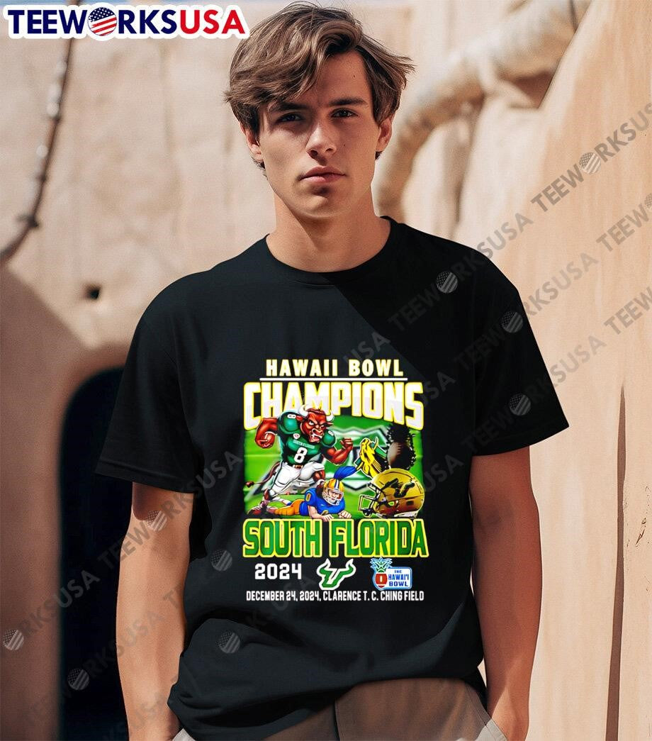 Hawaii Bowl Champions South Florida 2024 - Adult & Kids T-Shirts, Sweatshirts & Hoodies apparel design preview 1