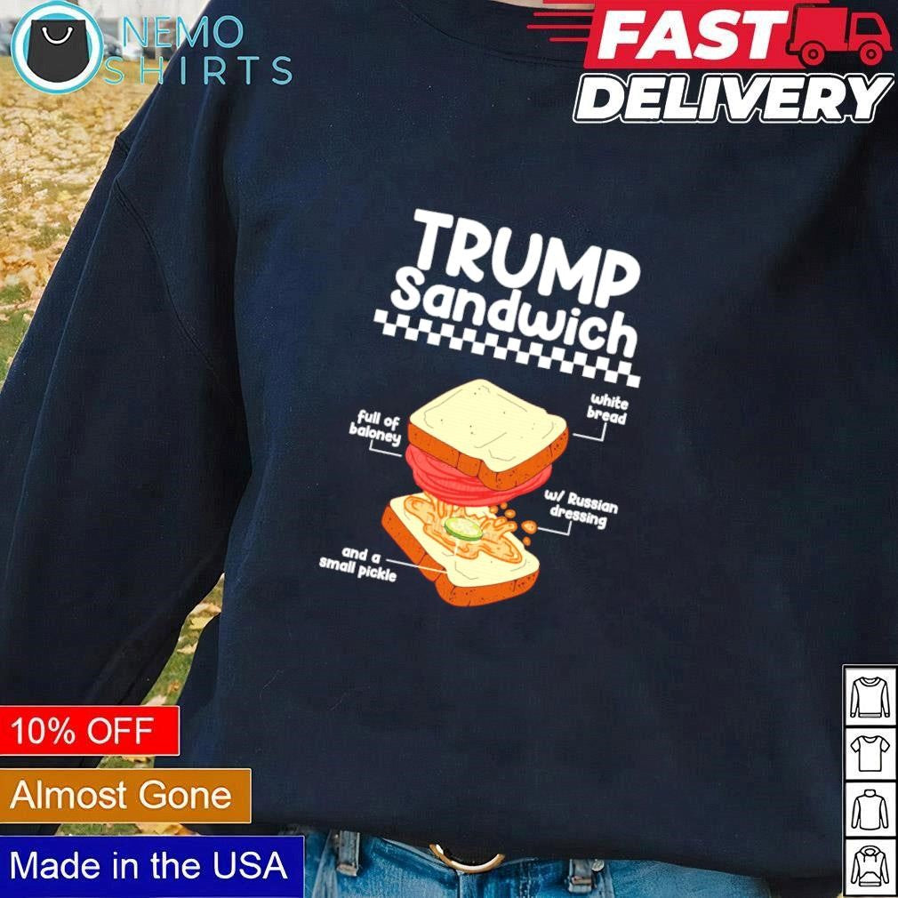 Trump sandwich white bread full of baloney Russian - Adult & Kids T-Shirts, Sweatshirts & Hoodies apparel design preview 1