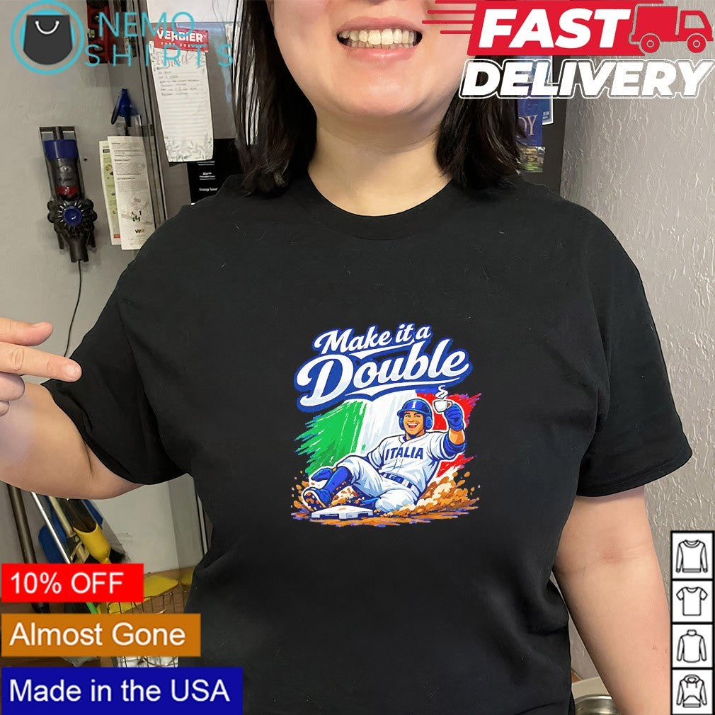 Make it double Italy baseball Vinnie Pasquantino - Adult & Kids T-Shirts, Sweatshirts & Hoodies apparel design preview 2