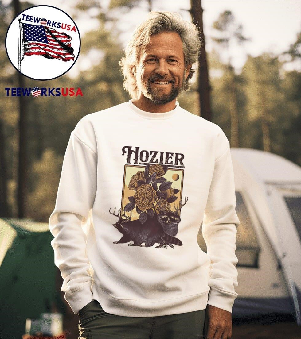 Hozier flower raccoon George September 6 - Adult & Kids T-Shirts, Sweatshirts & Hoodies apparel design preview 3