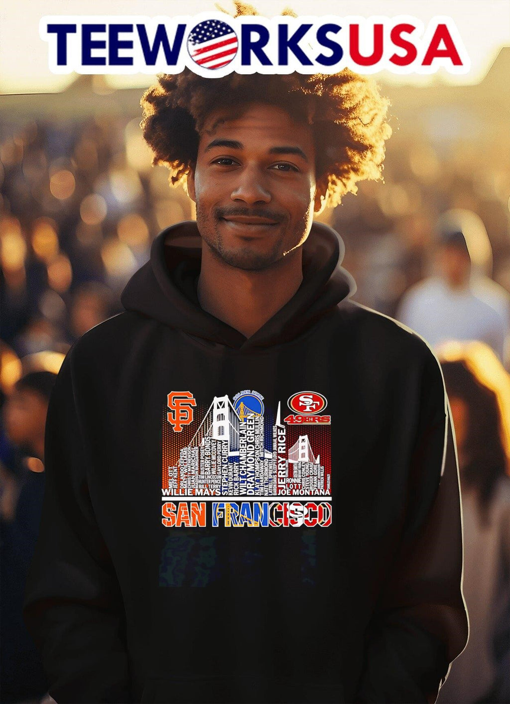 Skyline San Francisco sports team players name - Adult & Kids T-Shirts, Sweatshirts & Hoodies apparel design preview 2