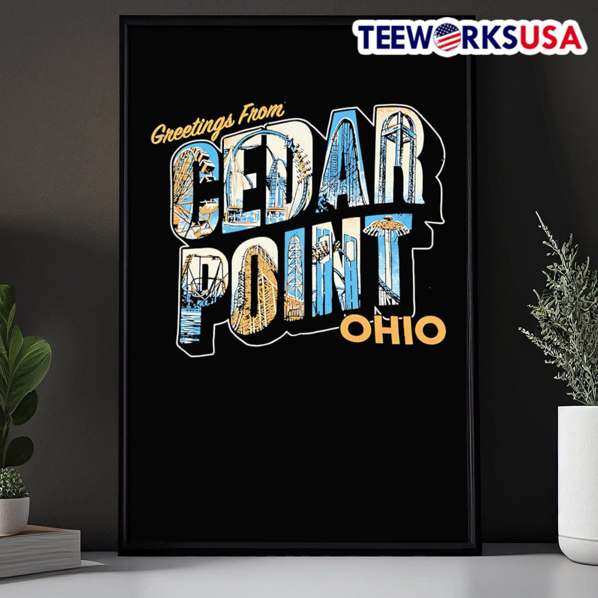 Greetings from Cedar Point Ohio - Adult & Kids T-Shirts, Sweatshirts & Hoodies apparel design preview 5
