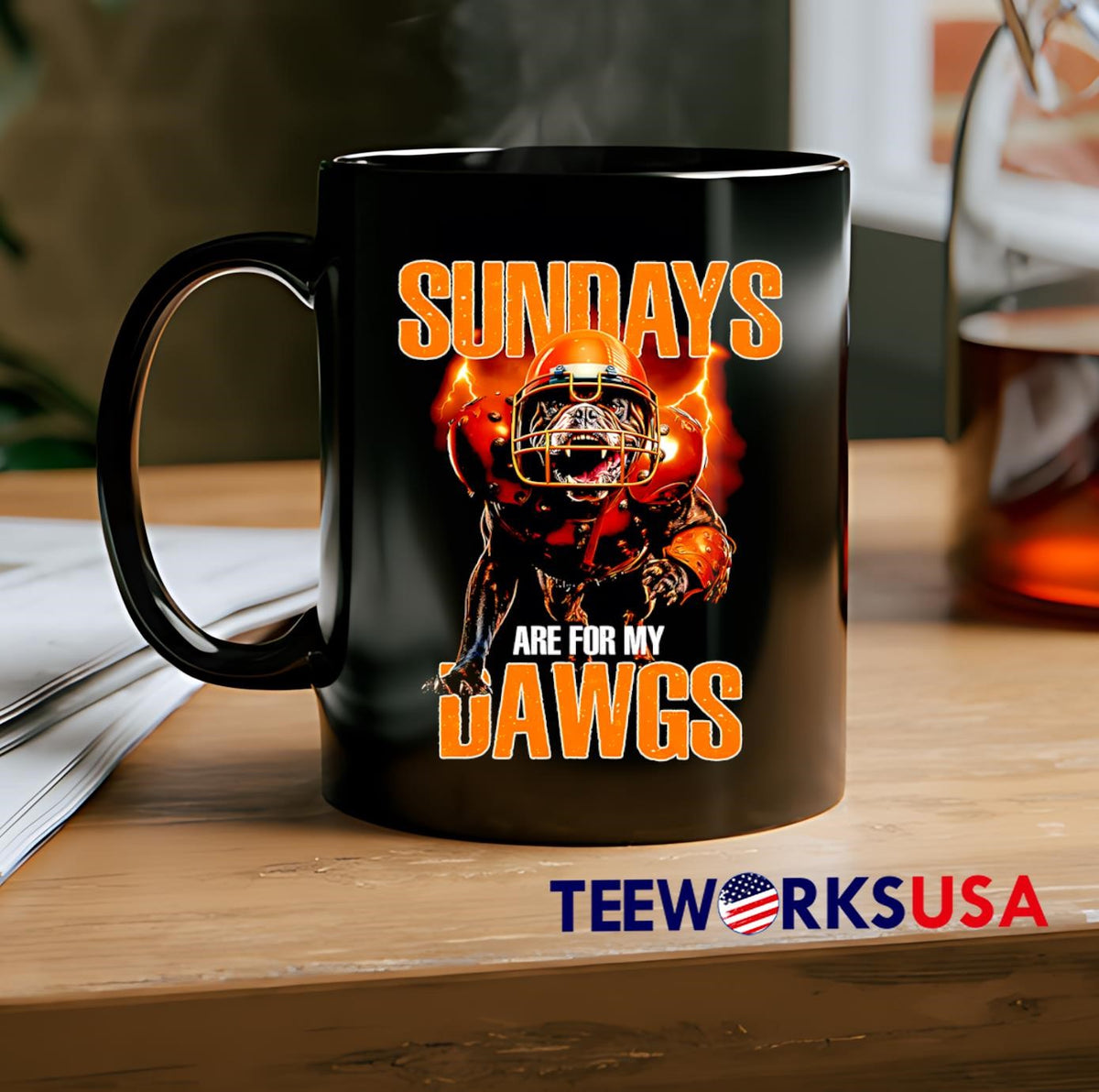 Sundays Are For My Dawgs, Dog Head Cleveland Sports - Adult & Kids T-Shirts, Sweatshirts & Hoodies apparel design preview 2