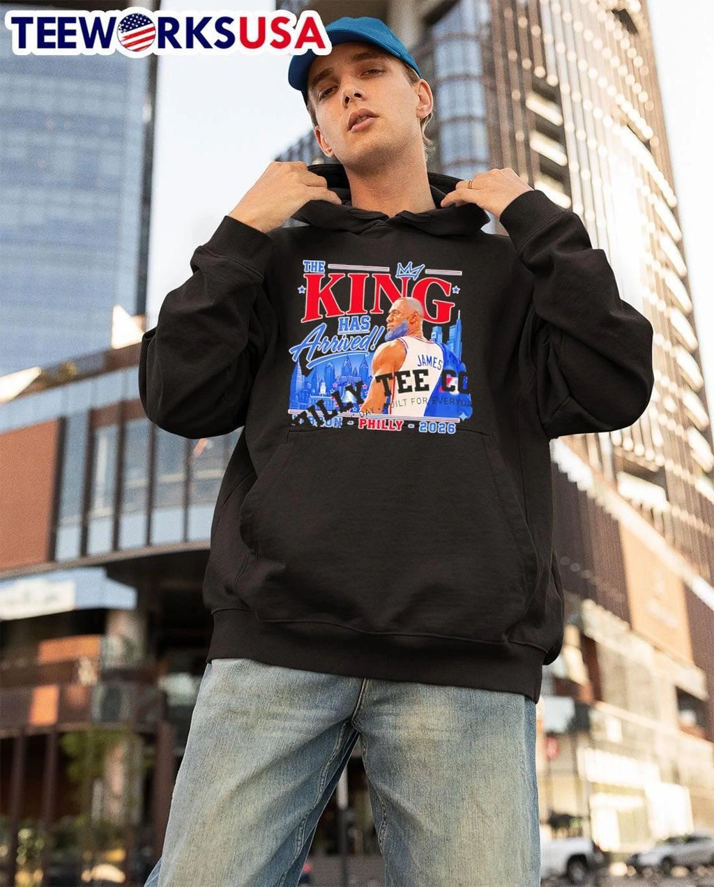 Philly Co The King Has Arrived LeBron James - Adult & Kids T-Shirts, Sweatshirts & Hoodies apparel design preview 3