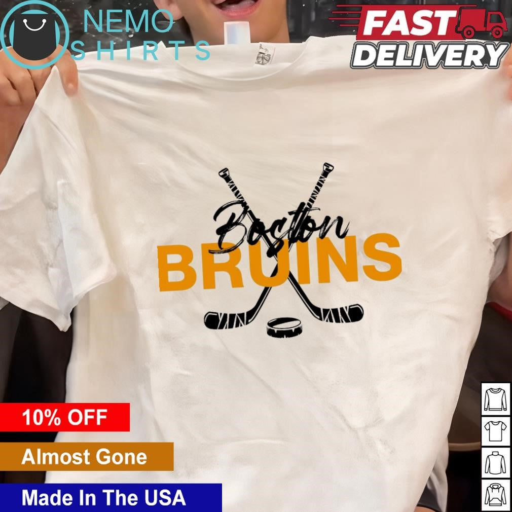 Boston Bruins hockey sticks and puck - Adult & Kids T-Shirts, Sweatshirts & Hoodies apparel design preview 1