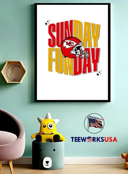 Kansas City Chiefs Sunday Fun Day helmet - Adult & Kids T-Shirts, Sweatshirts & Hoodies apparel design preview 3