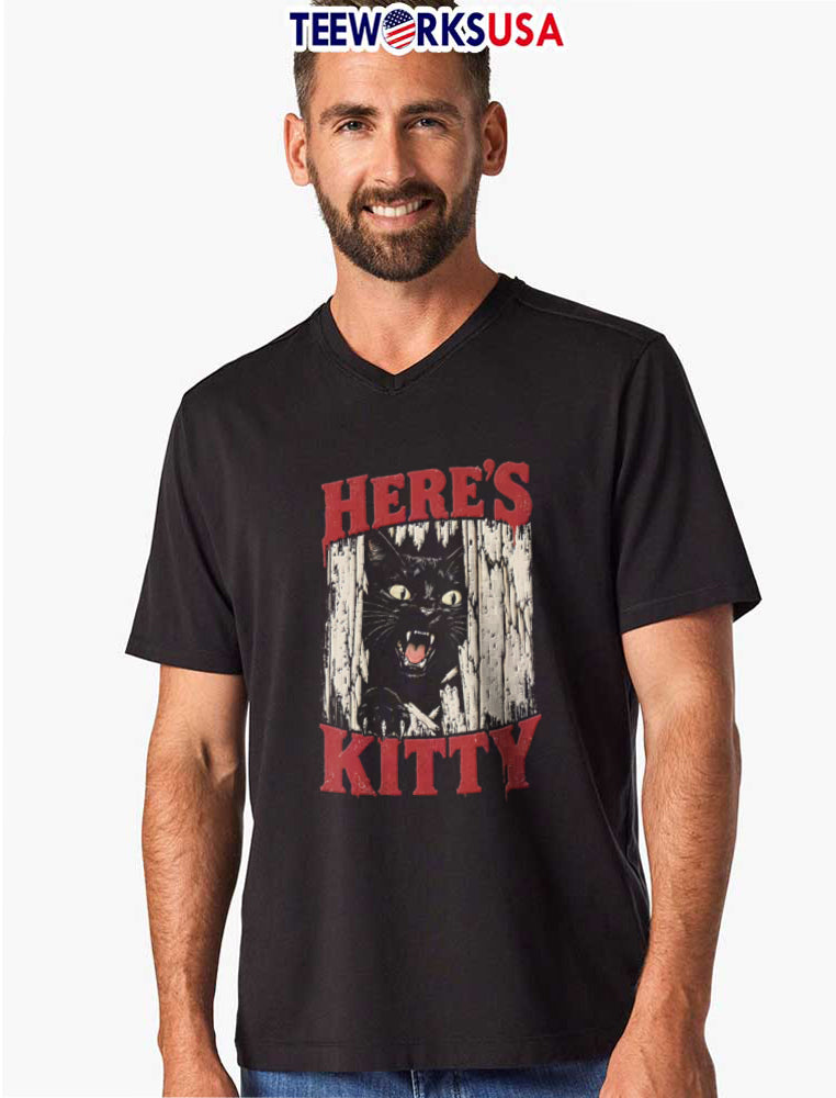 Heres Kitty black cat halloween - Adult & Kids T-Shirts, Sweatshirts & Hoodies apparel design preview 8