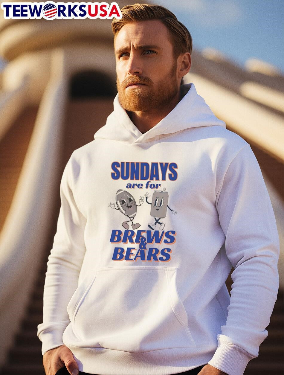 Chicago bears Football sundays are for brews n - Adult & Kids T-Shirts, Sweatshirts & Hoodies apparel design preview 2