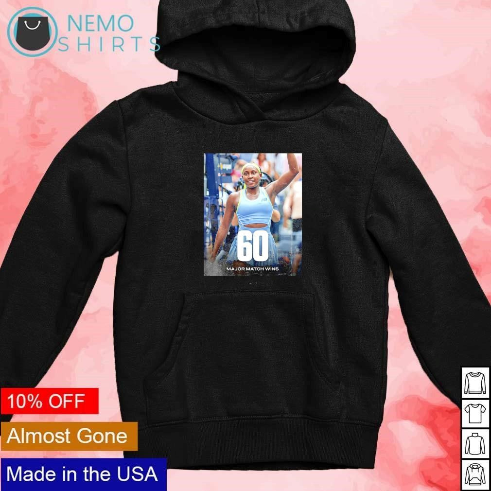 Coco Gauff 60 major match wins - Adult & Kids T-Shirts, Sweatshirts & Hoodies apparel design preview 2