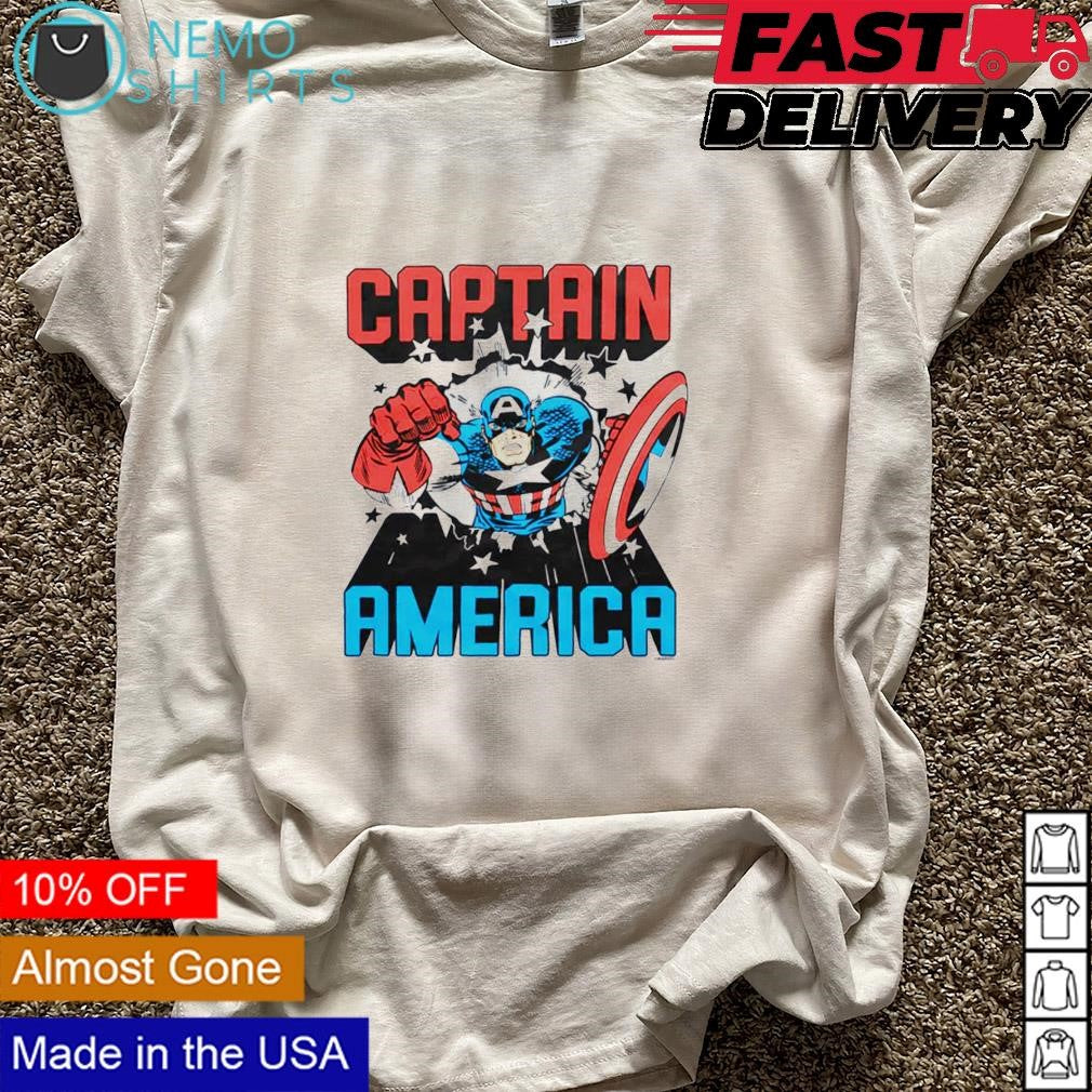 Captain America bustin' through - Adult & Kids T-Shirts, Sweatshirts & Hoodies apparel design preview 5