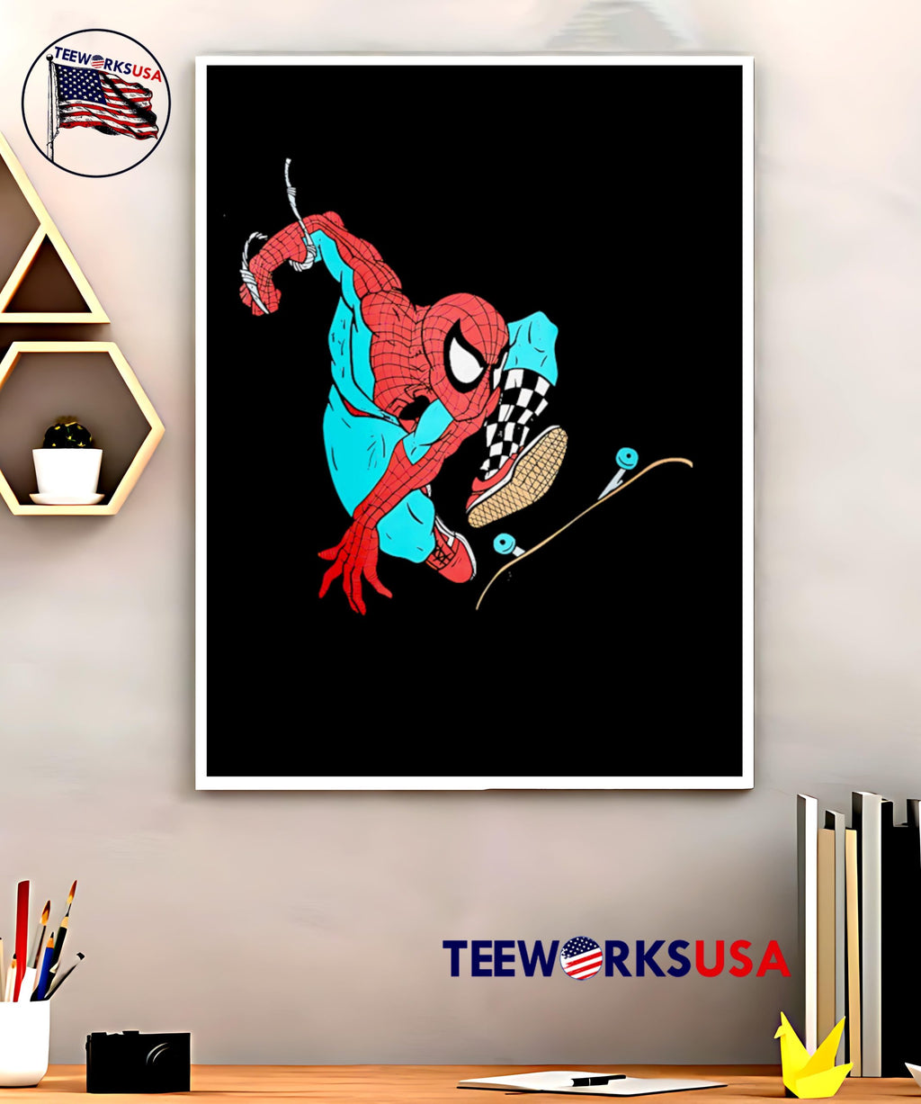 Spider-Man roller skating - Adult & Kids T-Shirts, Sweatshirts & Hoodies apparel design preview 5