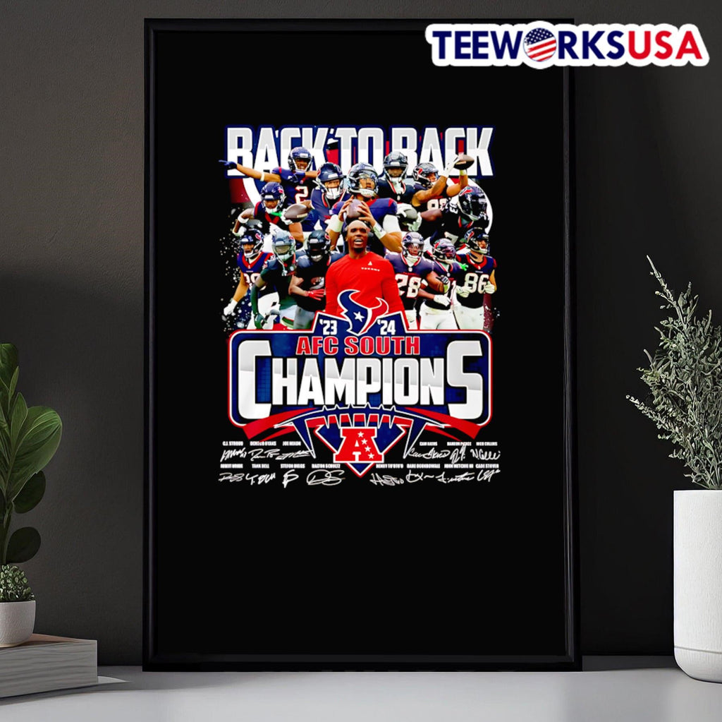 Back to 23-24 AFC South Champions Houston Texans - Adult & Kids T-Shirts, Sweatshirts & Hoodies apparel design preview 5