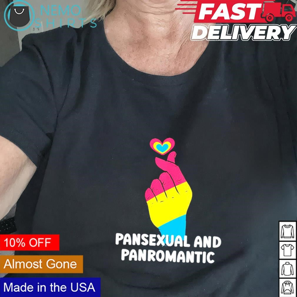Pansexual and Panromantic LGBTQ mini heart hand - Adult & Kids T-Shirts, Sweatshirts & Hoodies apparel design preview 2