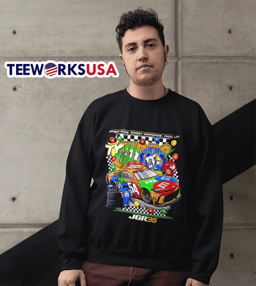Ty Gibbs Sweet Ride Memories Final Lap JGR 54 - Adult & Kids T-Shirts, Sweatshirts & Hoodies apparel design preview 5