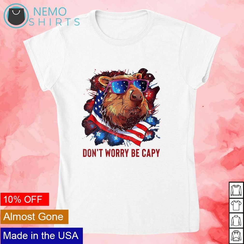 Don't worry be capy capybara 4th of July - Adult & Kids T-Shirts, Sweatshirts & Hoodies apparel design preview 4