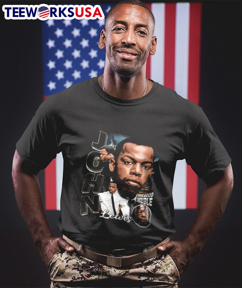 John Make Good Trouble Lewis - Adult & Kids T-Shirts, Sweatshirts & Hoodies apparel design preview 1