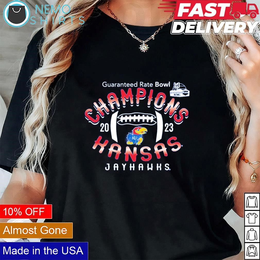 Kansas Jayhawks 2023 Guaranteed Rate Bowl champions - Adult & Kids T-Shirts, Sweatshirts & Hoodies apparel design preview 1