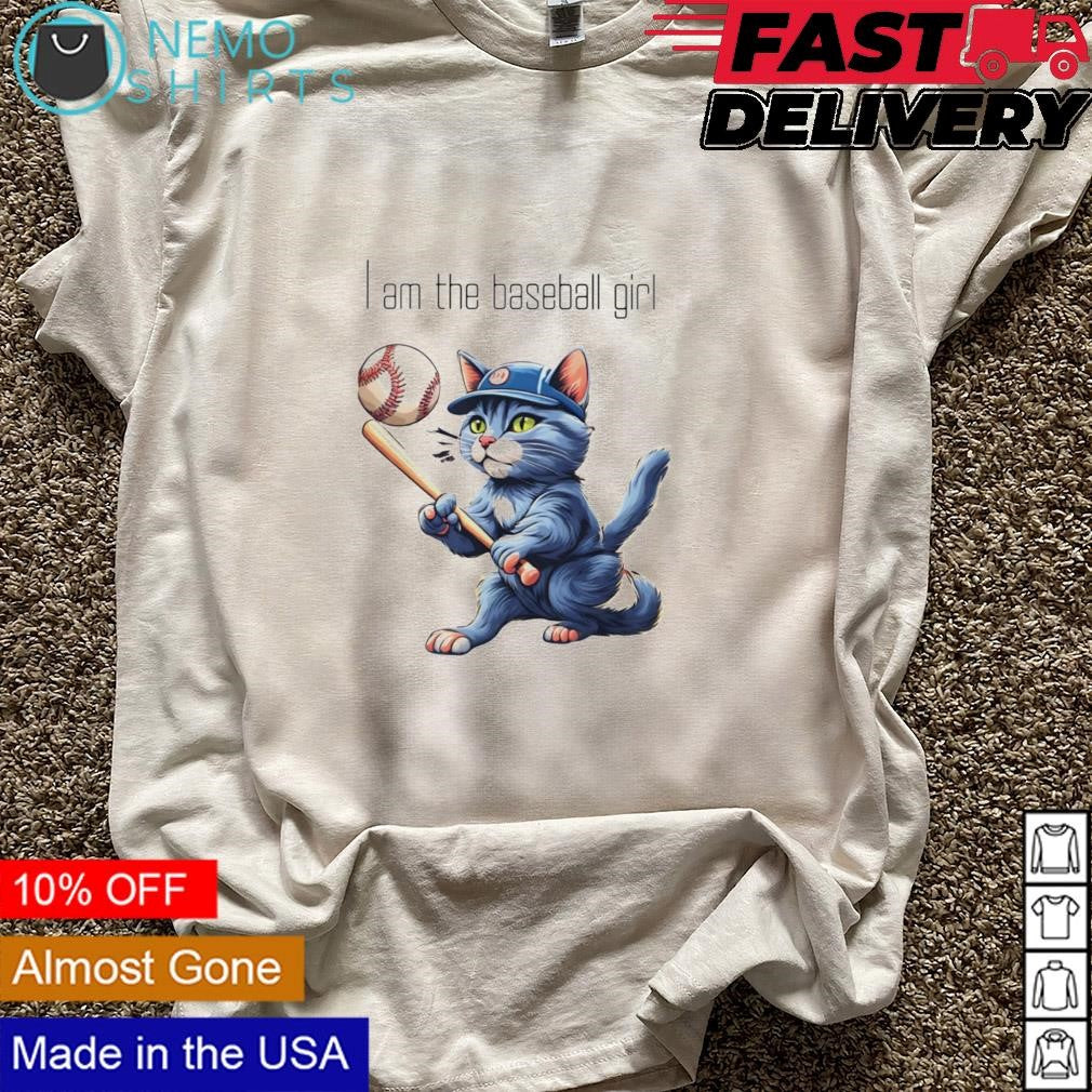 I am the baseball girl cat - Adult & Kids T-Shirts, Sweatshirts & Hoodies apparel design preview 5
