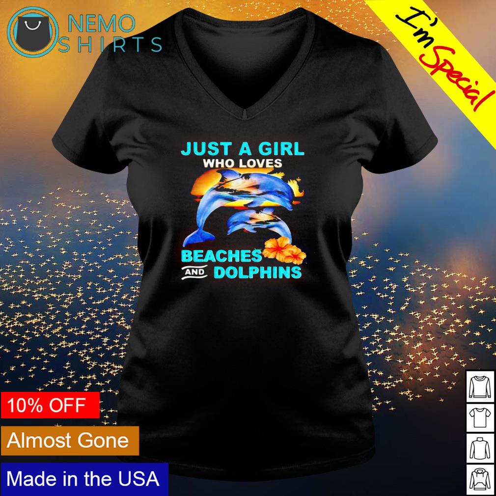 Just a girl who loves beaches and dolphins - Adult & Kids T-Shirts, Sweatshirts & Hoodies apparel design preview 5