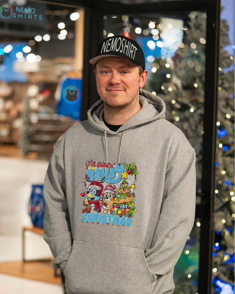I'll have a blue Christmas with Bluey and Bingo - Adult & Kids T-Shirts, Sweatshirts & Hoodies apparel design preview 3