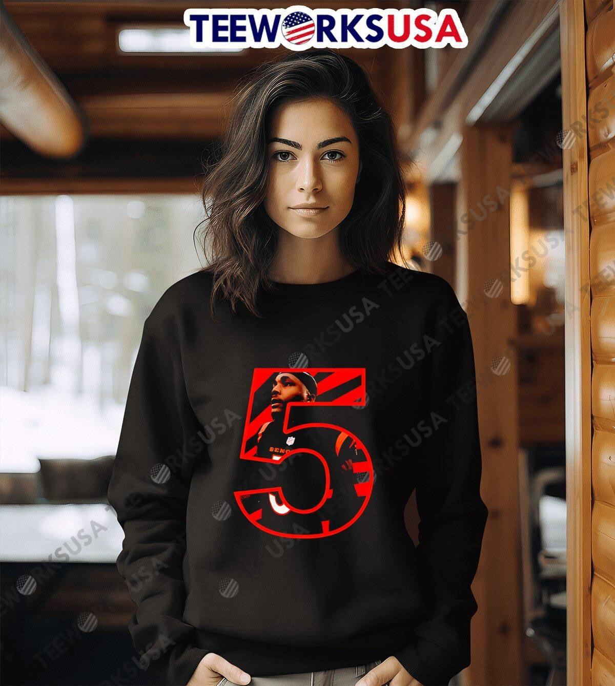 Adizlady Bengals Higgins 5 - Adult & Kids T-Shirts, Sweatshirts & Hoodies apparel design preview 6