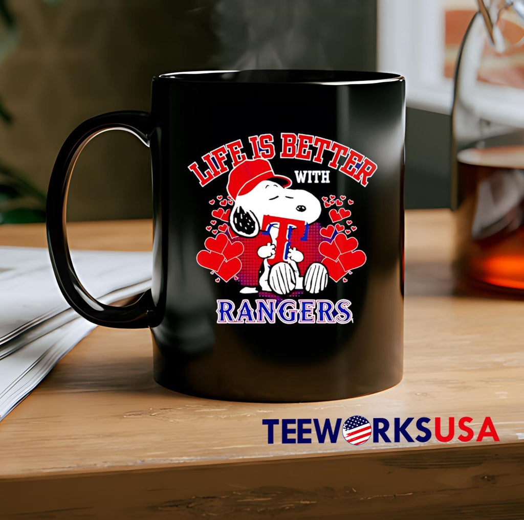 Snoopy Life is better with Rangers - Adult & Kids T-Shirts, Sweatshirts & Hoodies apparel design preview 2