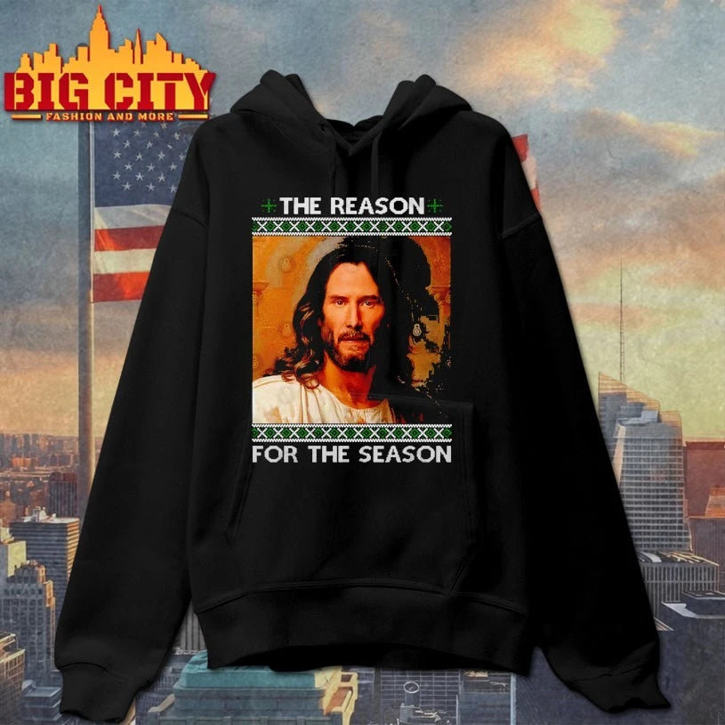 The Reason For Season Jesus Keanu Christmas - Adult & Kids T-Shirts, Sweatshirts & Hoodies apparel design preview 2